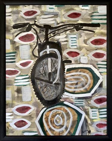 Original Abstract Bicycle Paintings by Kim Raymond