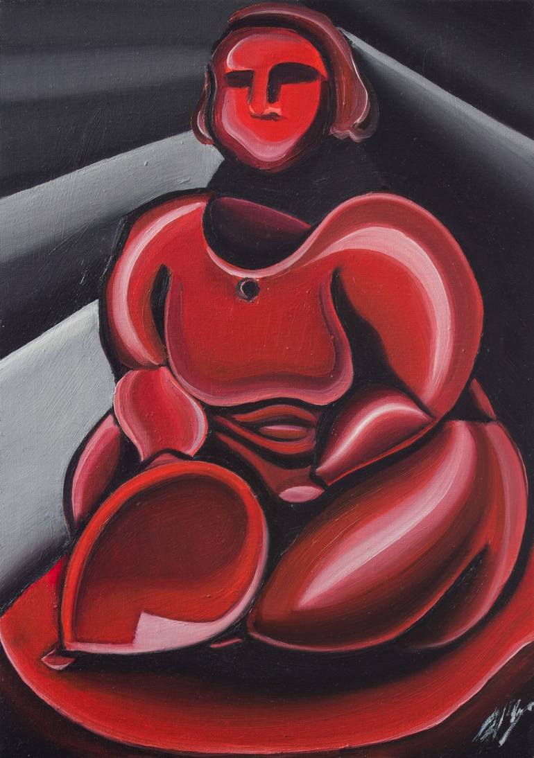 Fat Lady of Malta Painting by Rose Magee | Saatchi Art