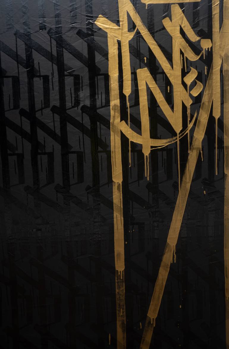 Original Abstract Calligraphy Painting by Gnt Antiopresion