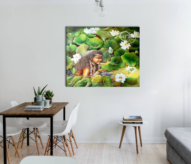 Original Art Deco Landscape Painting by Dilrukshi Chandrika