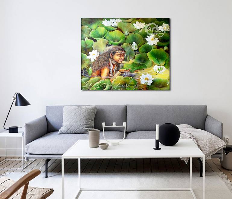 Original Art Deco Landscape Painting by Dilrukshi Chandrika