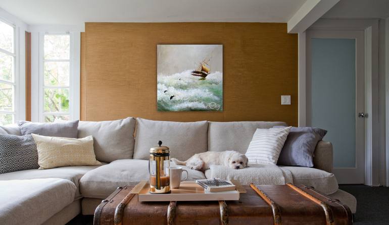 Original Art Deco Boat Painting by Dilrukshi Chandrika