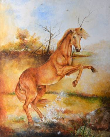 Original Expressionism Horse Paintings by Dilrukshi Chandrika