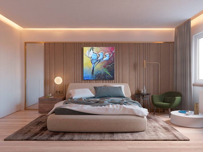 Original Art Deco Nature Painting by Dilrukshi Chandrika