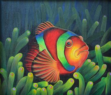 Original Expressionism Fish Painting by Dilrukshi Chandrika