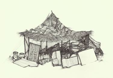 Original Rural life Drawings by valerie Abadie