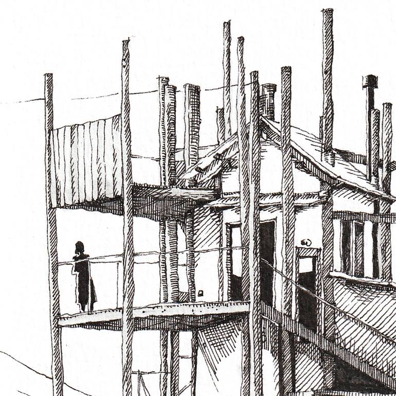 Original Figurative Architecture Drawing by Ahyoung Sohn