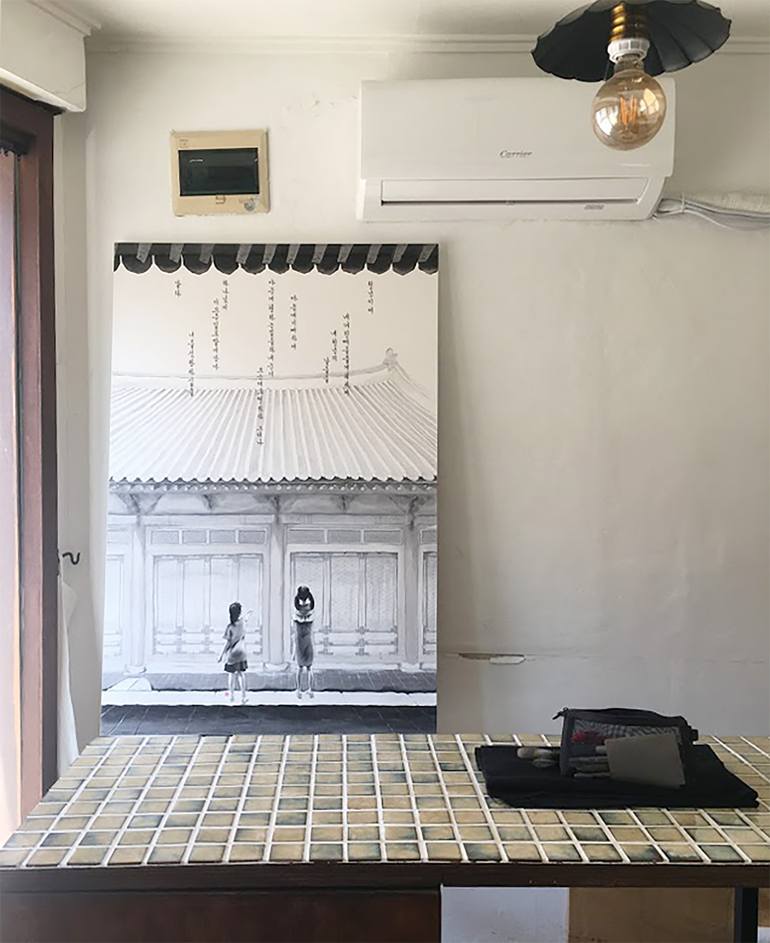 Original Figurative Architecture Painting by Ahyoung Sohn