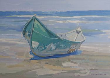 Original Fine Art Boat Paintings by Olexii Fedor