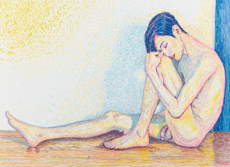 Original Expressionism Nude Drawing by Gyan Samara