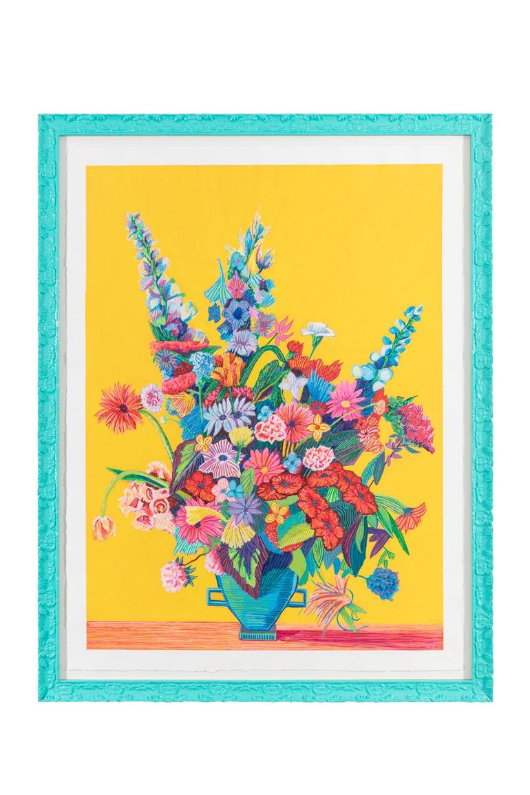 Floral Composition Drawing By Gyan Samara 