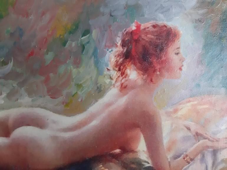 Original Figurative Nude Painting by Bruscella Donato
