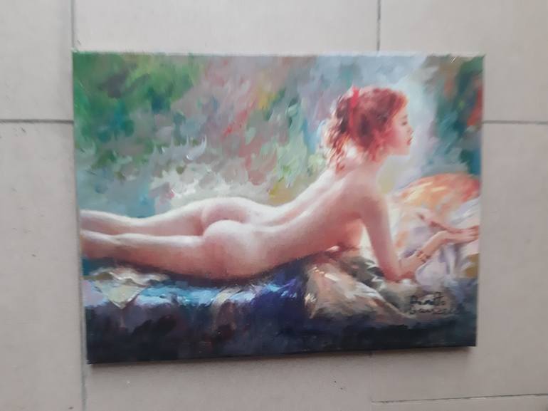 Original Figurative Nude Painting by Bruscella Donato