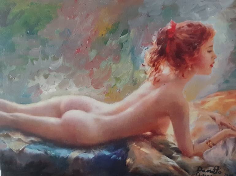 Original Figurative Nude Painting by Bruscella Donato