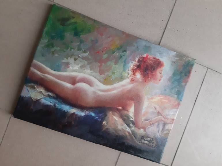 Original Figurative Nude Painting by Bruscella Donato