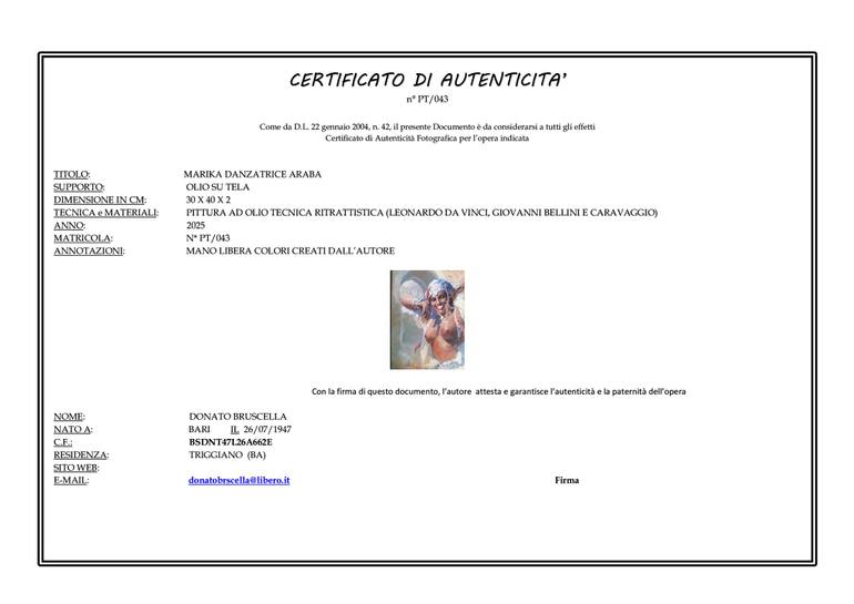 Original Figurative Nude Painting by Bruscella Donato