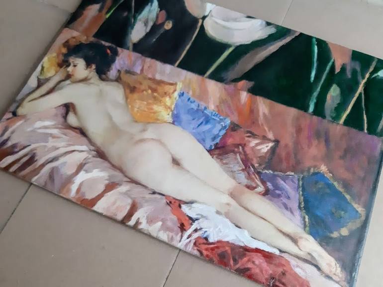 Original Figurative Nude Painting by Bruscella Donato