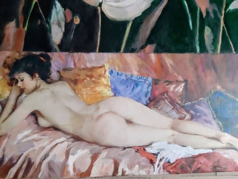 Original Figurative Nude Painting by Bruscella Donato