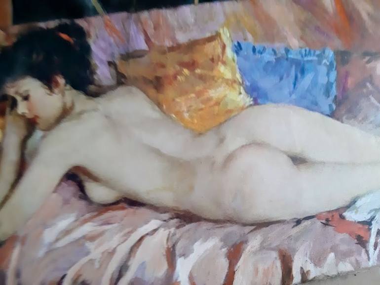 Original Figurative Nude Painting by Bruscella Donato
