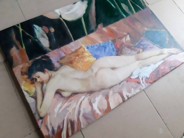 Original Figurative Nude Painting by Bruscella Donato