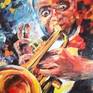 E' un dipinto con arte contemporanea o moderna, ma con le basi ritrattistiche e figurative, si riconosce subito che si tratta del Grande Louis  Armstrong