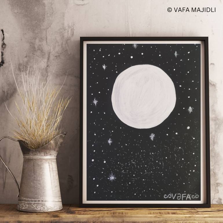 Original Abstract Outer Space Painting by Vafa Majidli