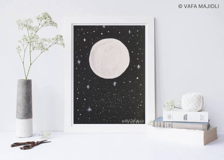 Original Abstract Outer Space Painting by Vafa Majidli