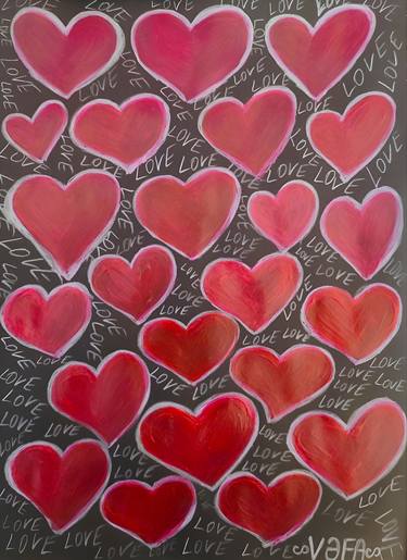 Love. Magenta pink hearts thumb