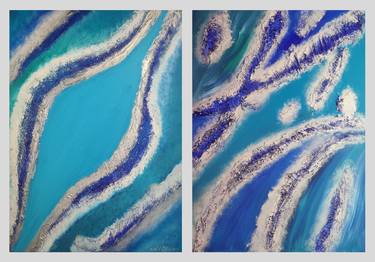 "Blue water" Diptych thumb