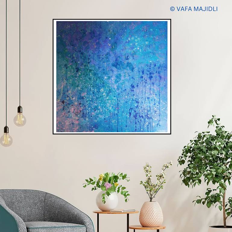 Original Abstract Expressionism Outer Space Printmaking by Vafa Majidli