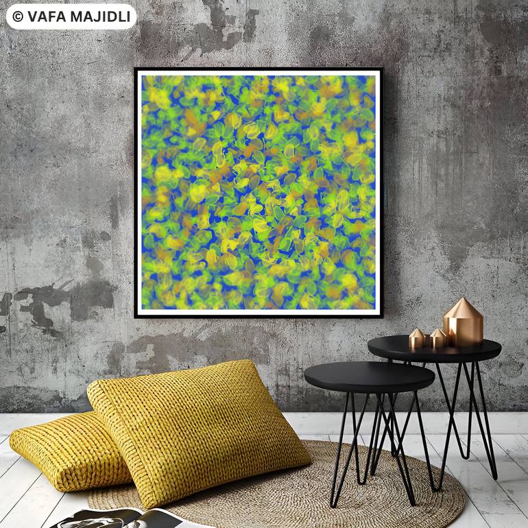 Original Abstract Expressionism Floral Digital by Vafa Majidli