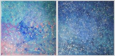 Original Abstract Expressionism Outer Space Paintings by Vafa Majidli