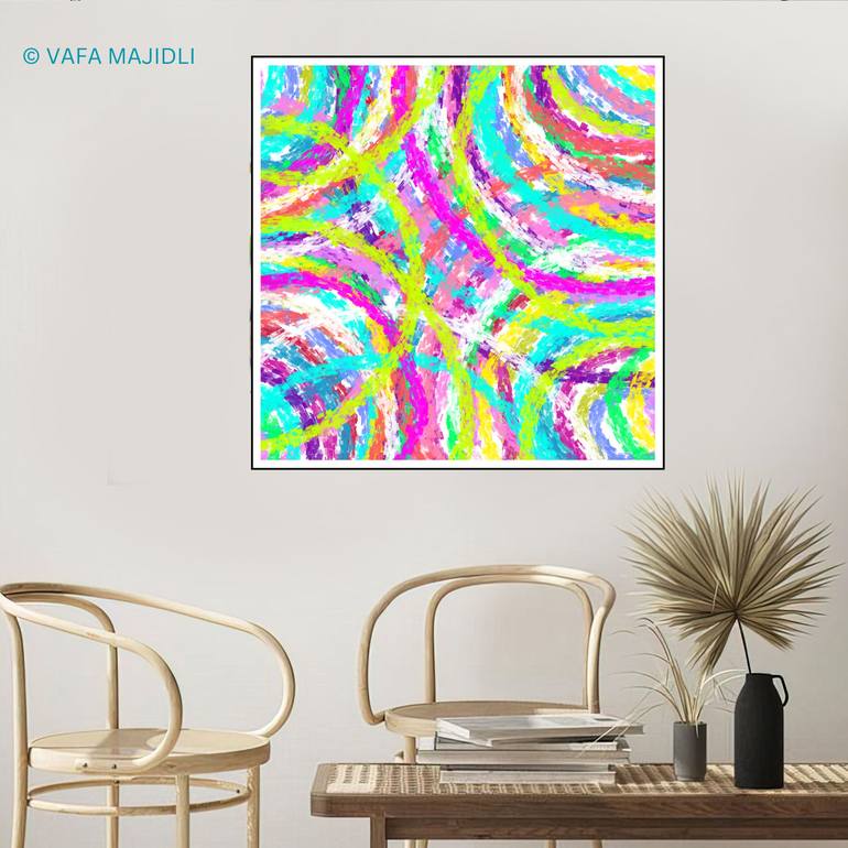 Original Abstract Expressionism Geometric Digital by Vafa Majidli