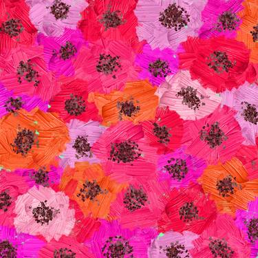 Original Abstract Expressionism Floral Digital by Vafa Majidli