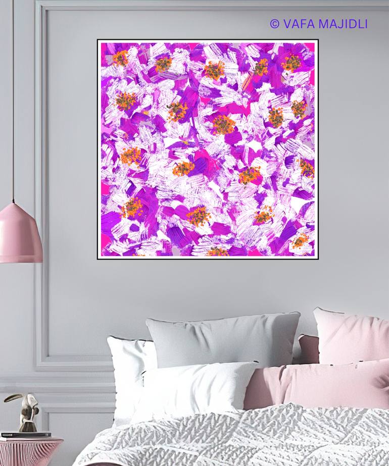 Original Abstract Expressionism Floral Digital by Vafa Majidli