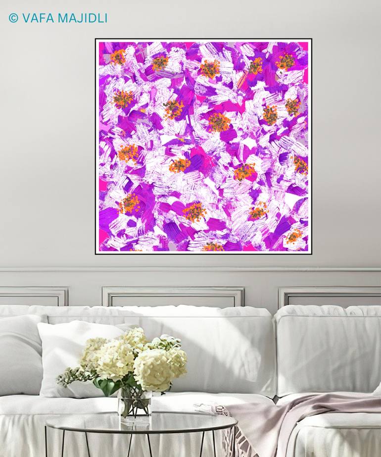Original Abstract Expressionism Floral Digital by Vafa Majidli