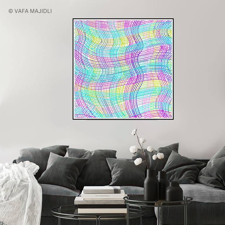 Original Abstract Geometric Digital by Vafa Majidli