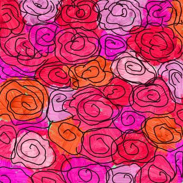 Original Abstract Expressionism Floral Digital by Vafa Majidli