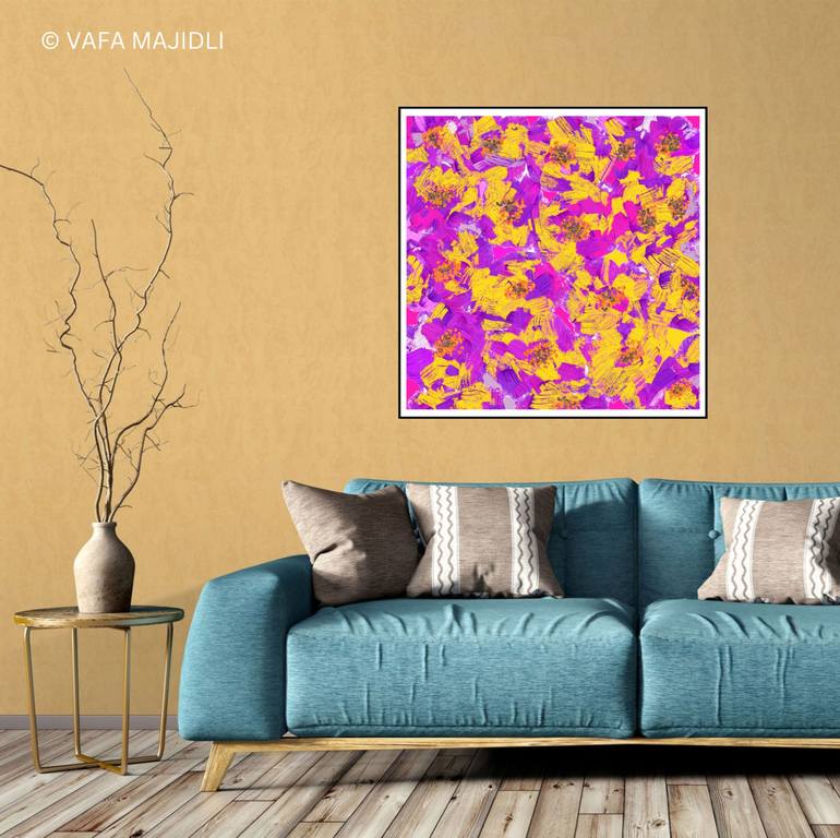 Original Abstract Expressionism Floral Digital by Vafa Majidli