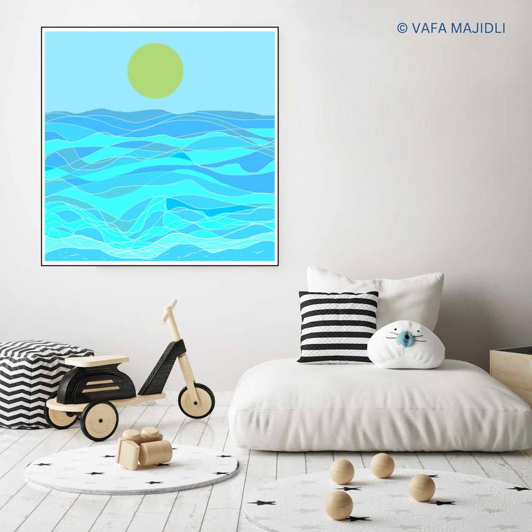 Original Abstract Seascape Digital by Vafa Majidli