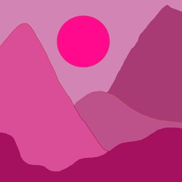 Pink Sunset. Purple Mountains - Print thumb