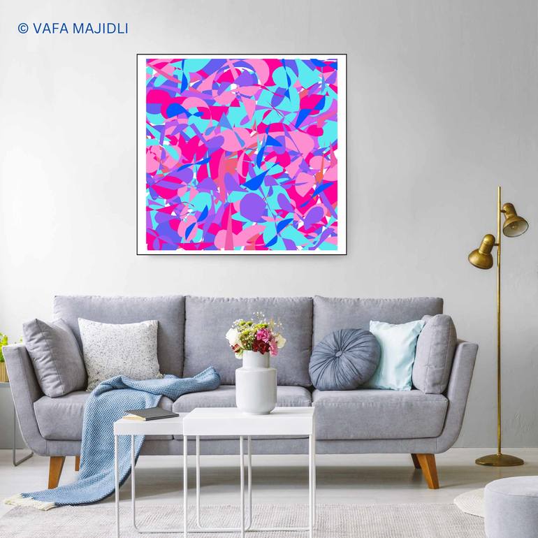 Original Color Field Painting Abstract Digital by Vafa Majidli
