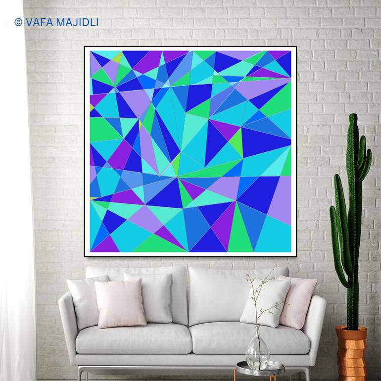 Original Color Field Painting Abstract Digital by Vafa Majidli