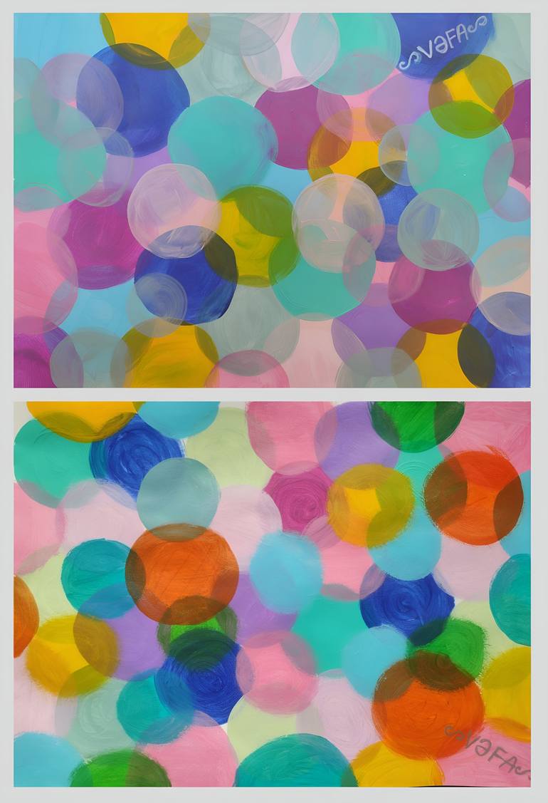 Original Abstract Expressionism Geometric Paintings by Vafa Majidli