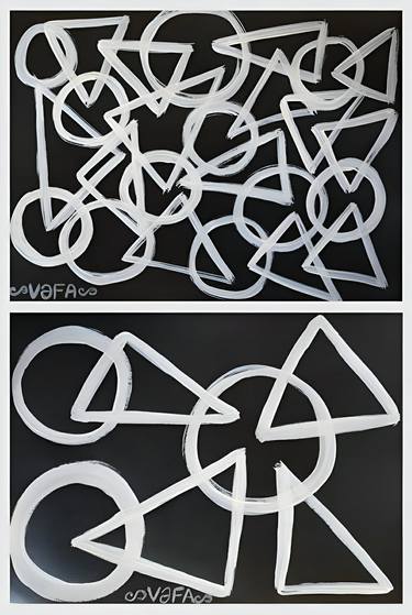 "Circles & Triangles" Diptych thumb