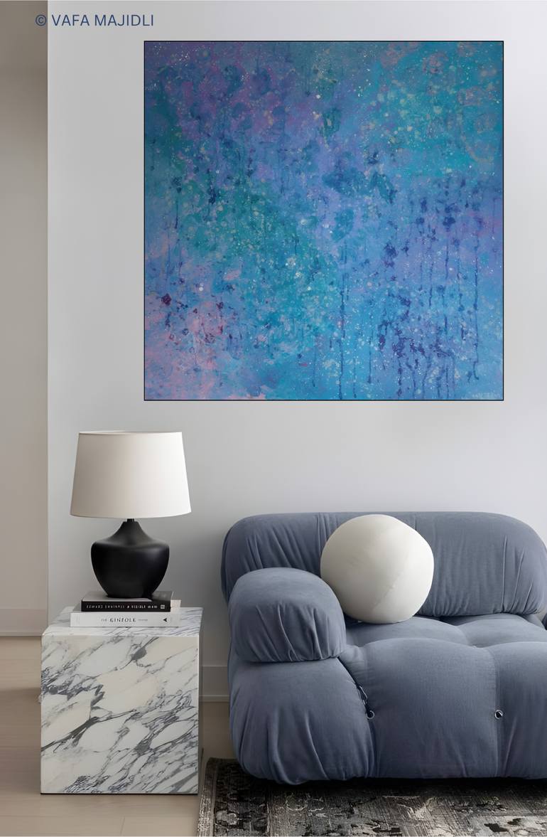 Original Abstract Expressionism Seascape Painting by Vafa Majidli