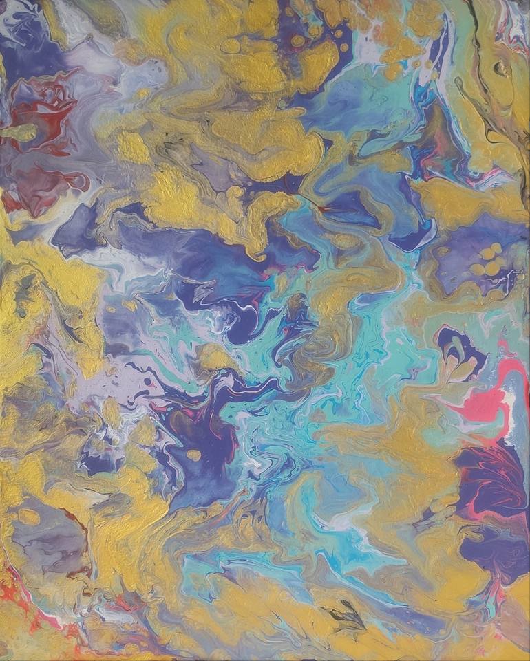 Original Abstract Expressionism Abstract Painting by Vafa Majidli