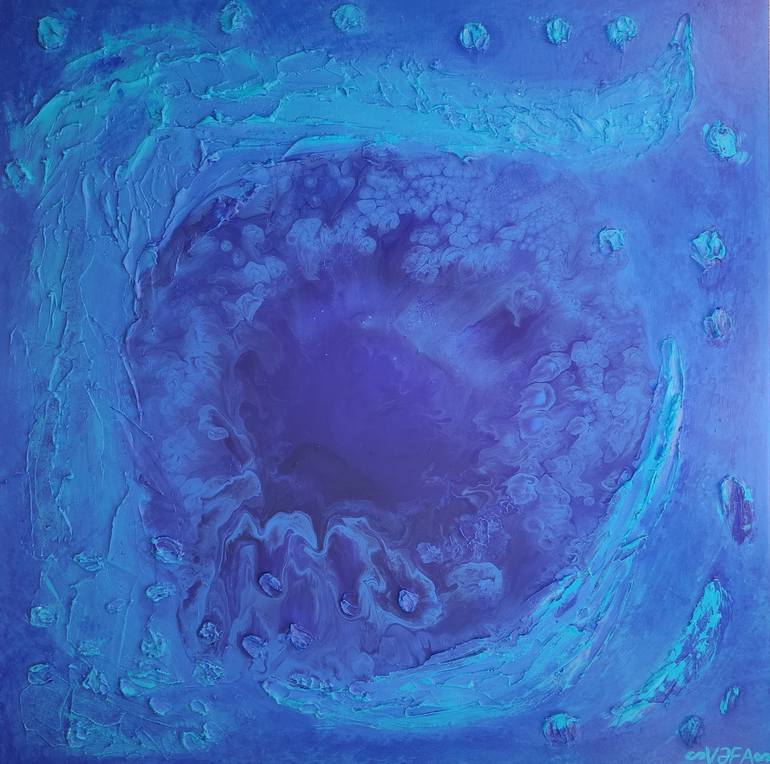 Original Minimalism Ocean Mixed Media by Vafa Majidli