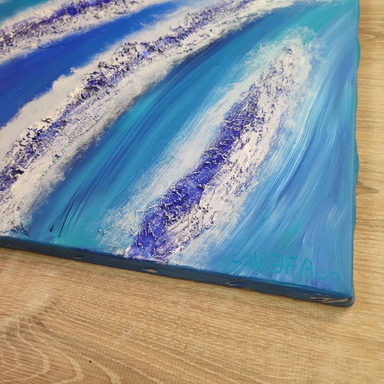 Original Abstract Expressionism Ocean Mixed Media by Vafa Majidli