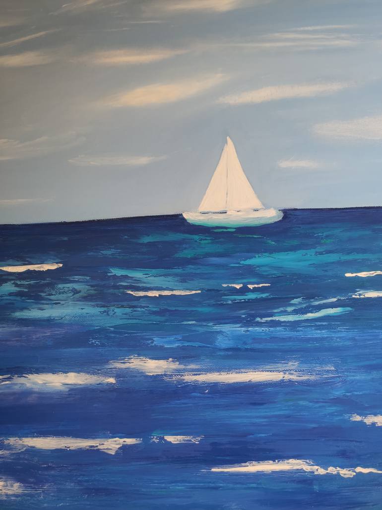 Original Color Field Painting Seascape Painting by Vafa Majidli